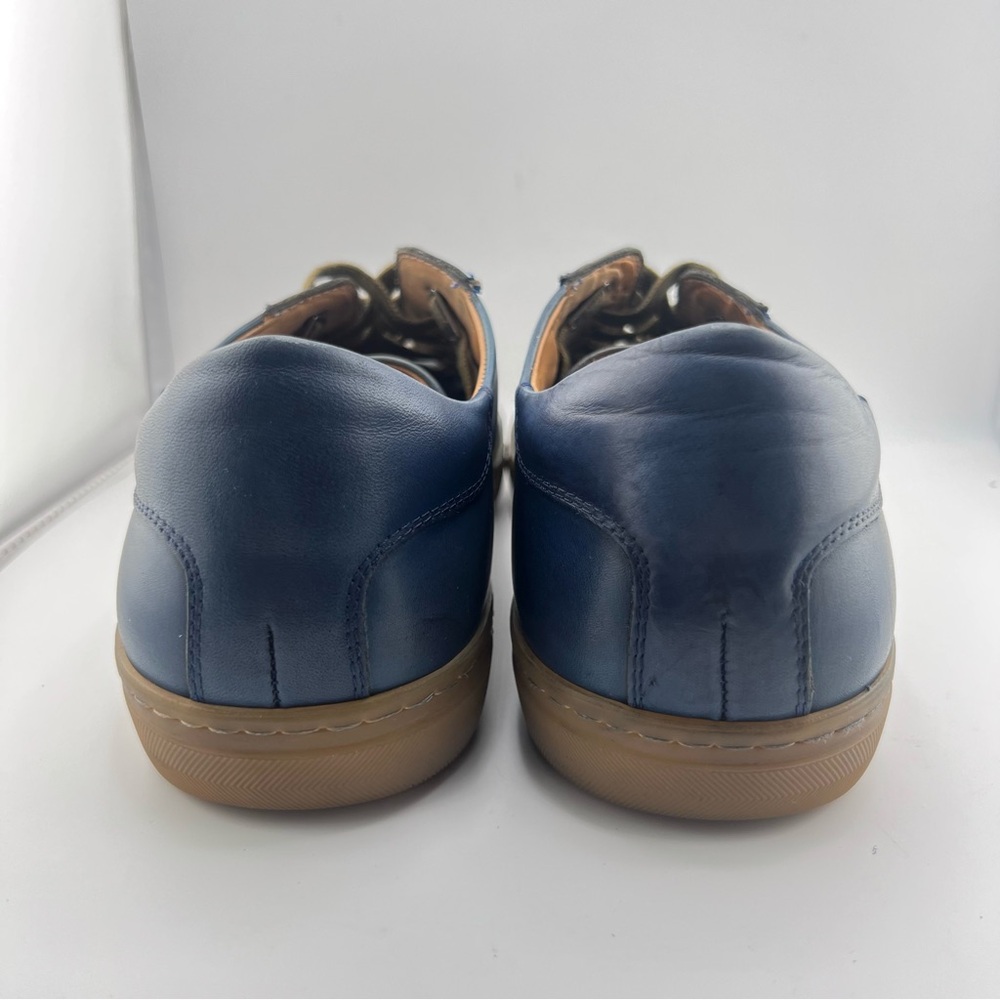 Mezlan Masi Lace Up Leather Sneaker Mens 10M Blue Made in Spain Quiet Luxury - Picture 6 of 11
